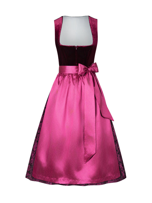 Damen Dirndl Klara mit Samtoptik – Rosa