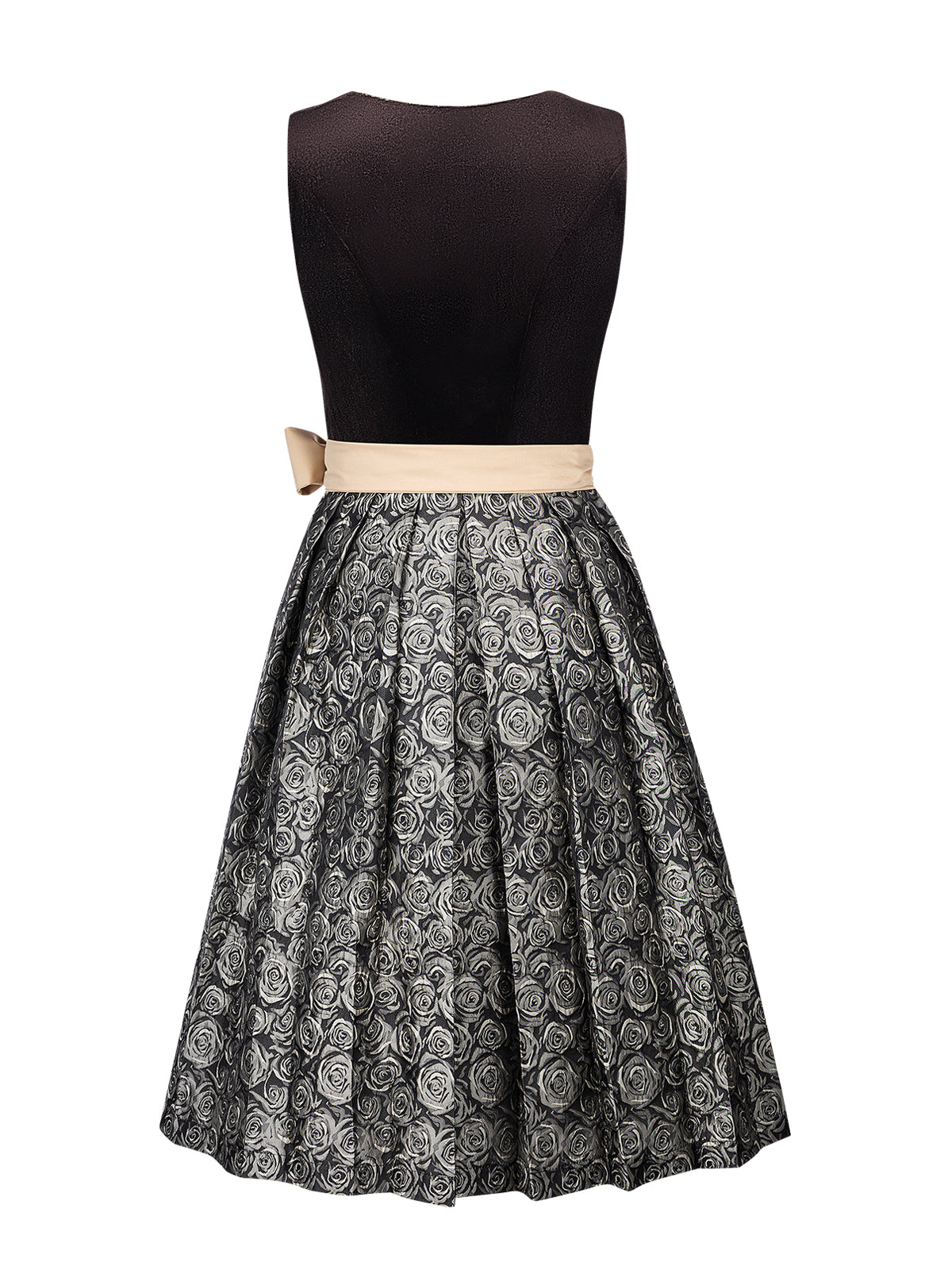 Traditionelles Trachtenkleid Nicole in Braun mit floralem Muster