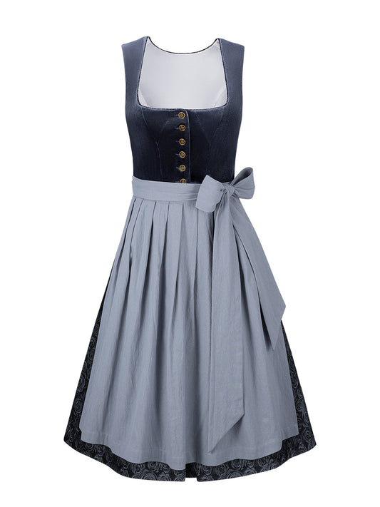 Dirndl Nicole – floralem Muster in Blau