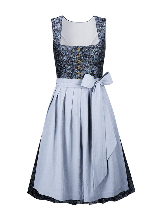 Nadine | Dirndl für Damen | Blau | Gerader Ausschnitt