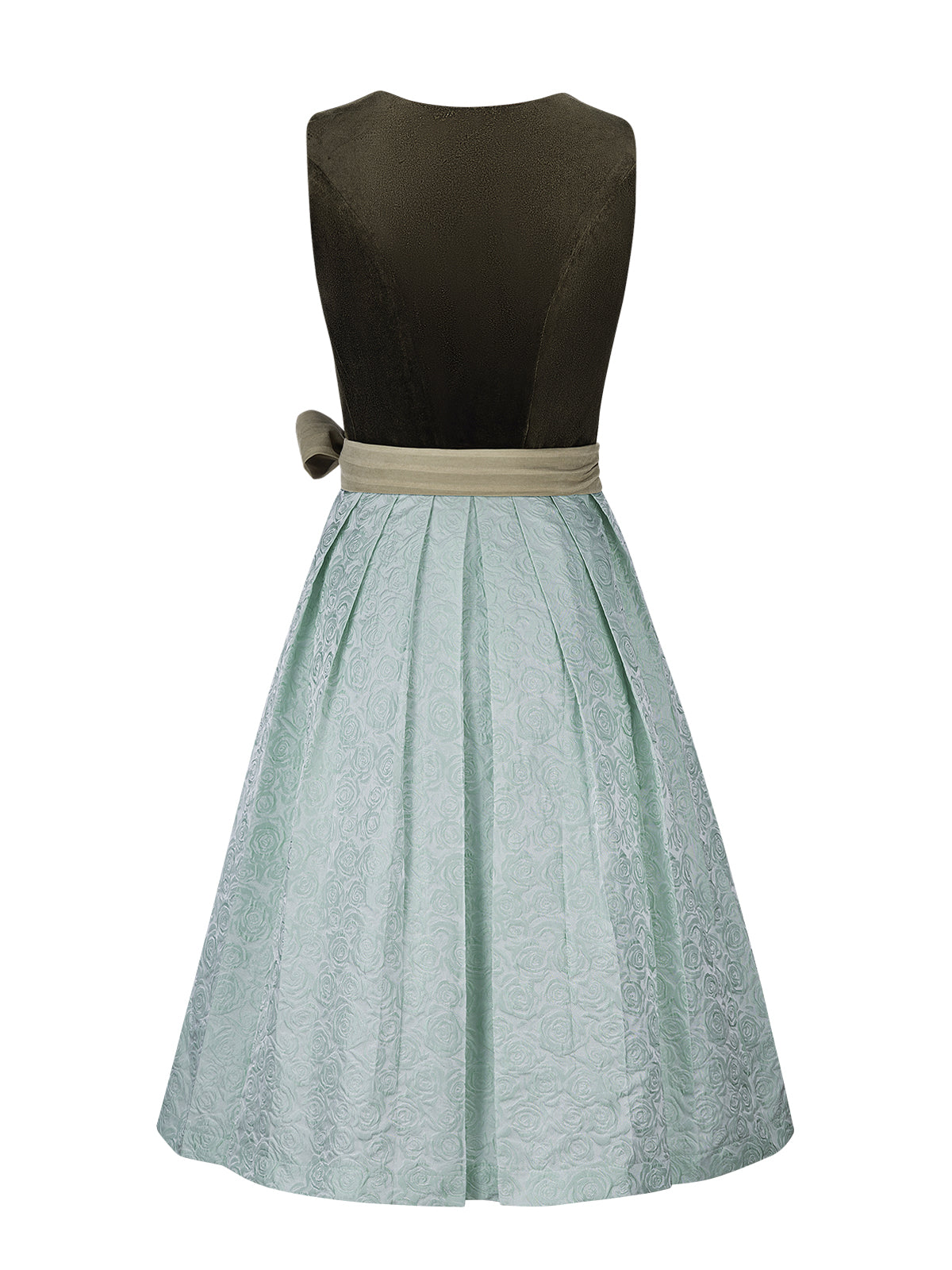Nicole Grun – Elegantes Trachtenkleid in Grün mit floralem Muster