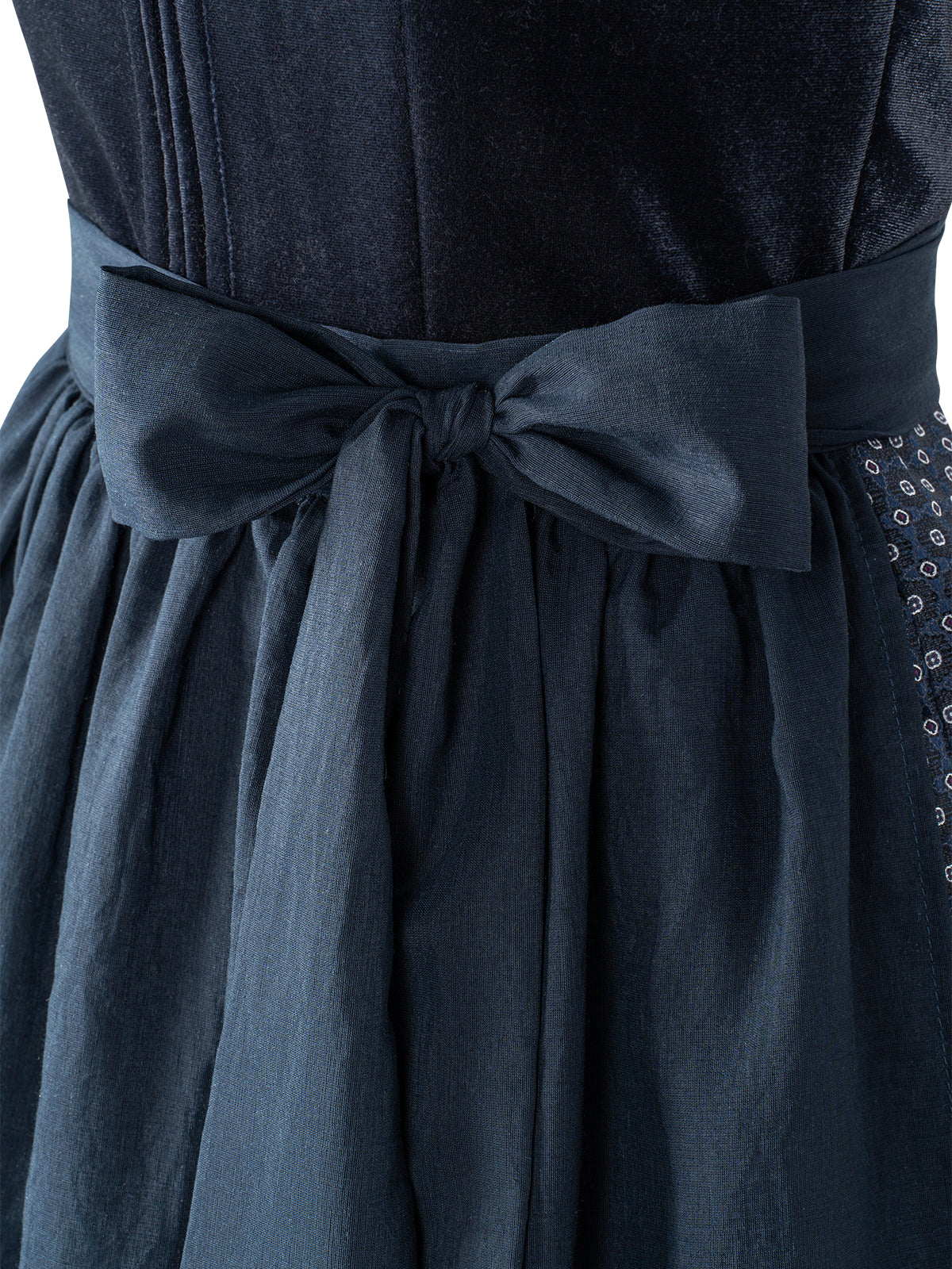 Traditionelles Trachtenkleid Stella in Blau mit Samtoptik