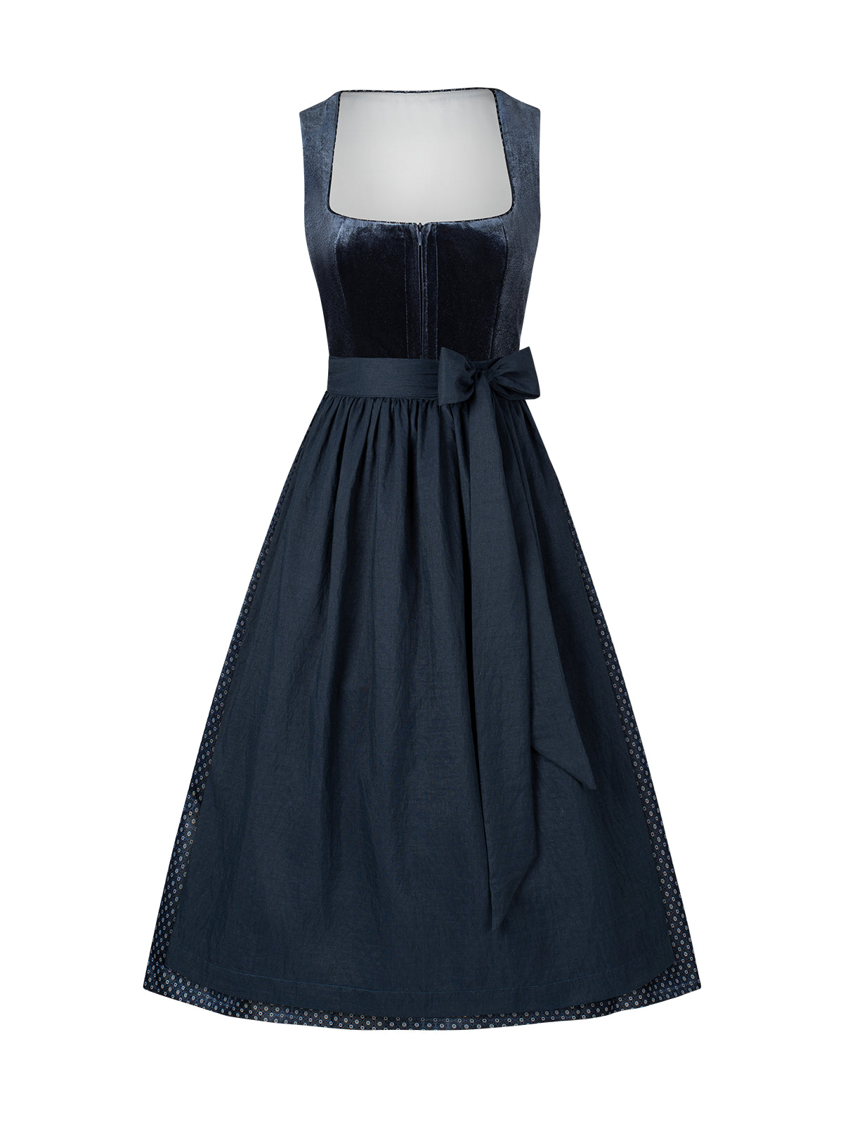 Traditionelles Trachtenkleid Stella in Blau mit Samtoptik