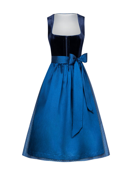 Dirndl Leonie – Samtoptik in Blau