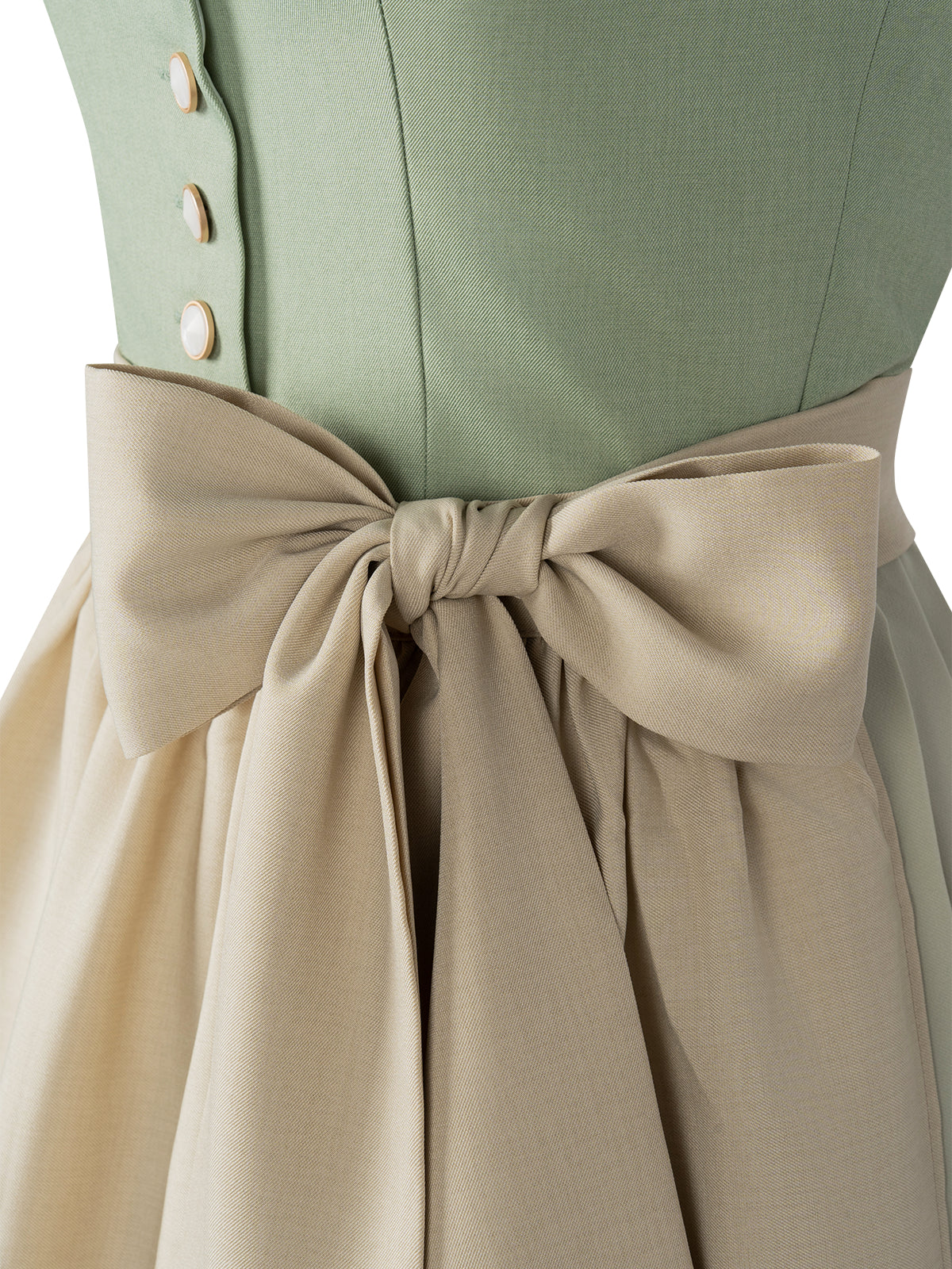 Wiesn Look Oia – Dirndl in Grün mit Gerader Ausschnitt
