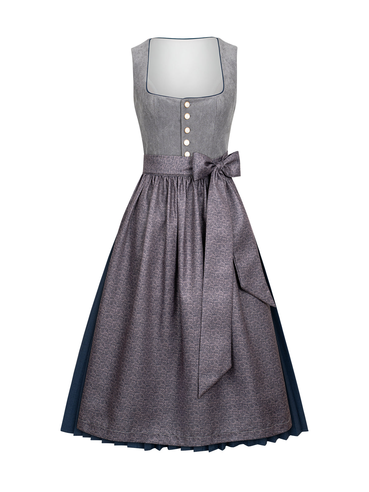 Lottea | Dirndl für Damen | Grau | Gerader Ausschnitt