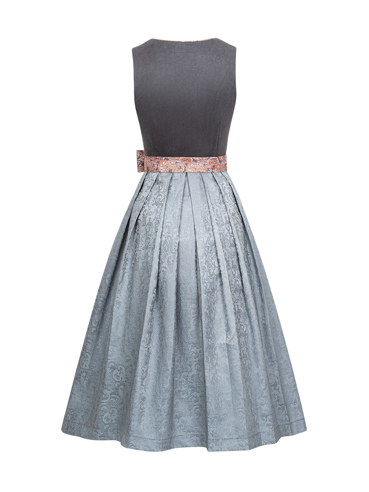 Dirndl Marta in Grau mit Gerader Ausschnitt