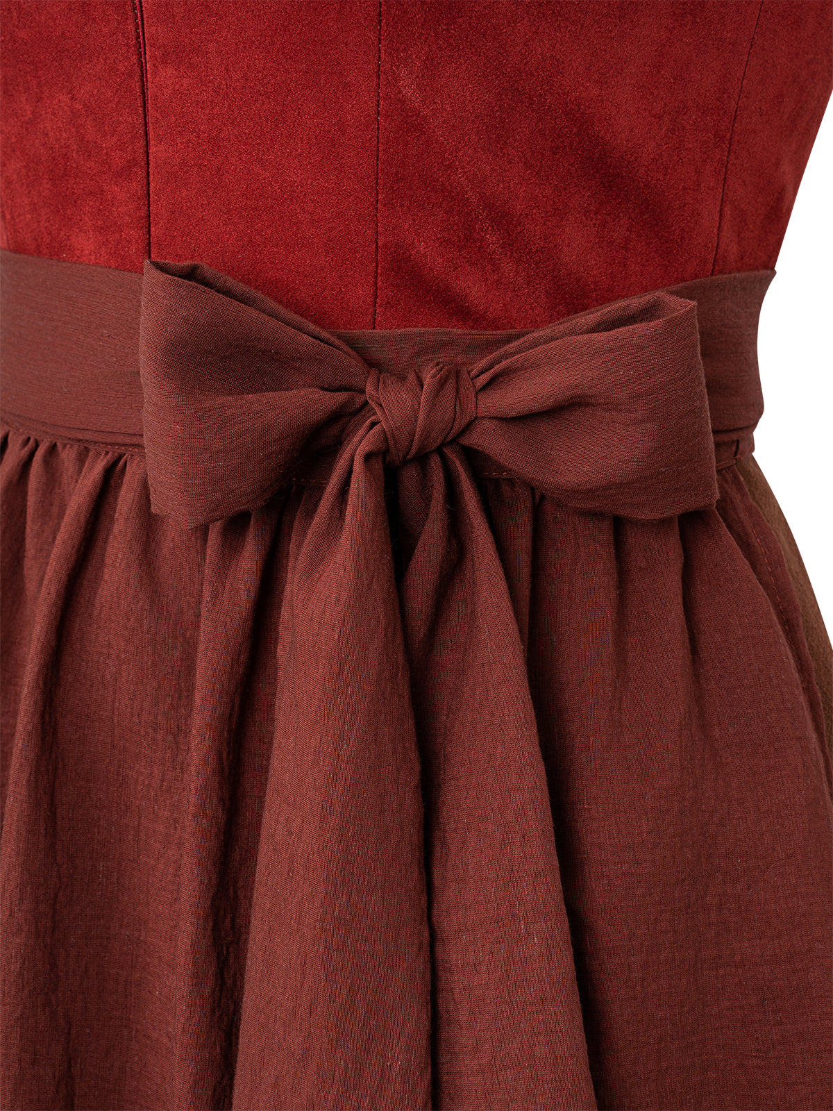 Dirndl Jania in Rot mit Gerader Ausschnitt