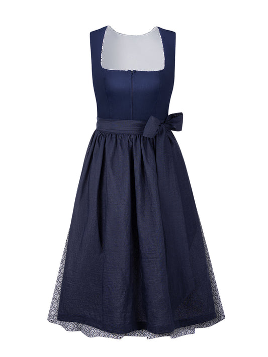 Maxima – Elegantes Trachtenkleid in Blau mit Frontreißverschluss