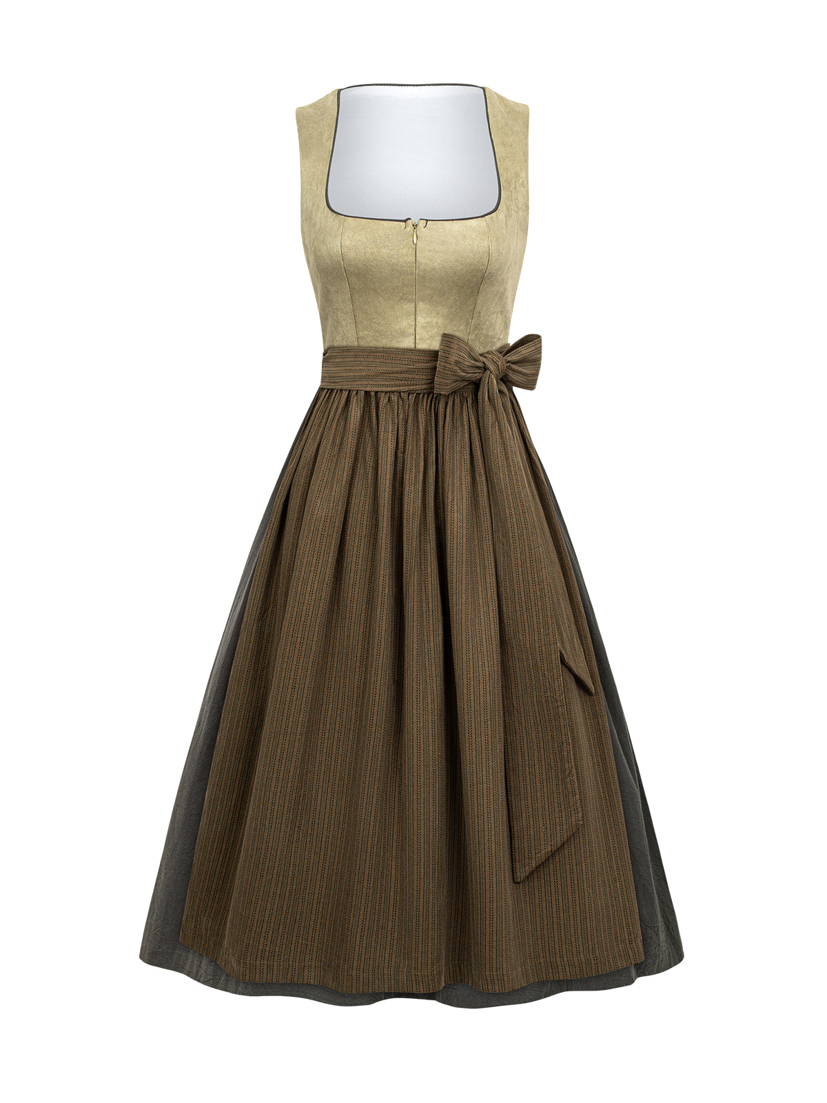 Wiesn Look Karle – Dirndl in Grün mit Gerader Ausschnitt