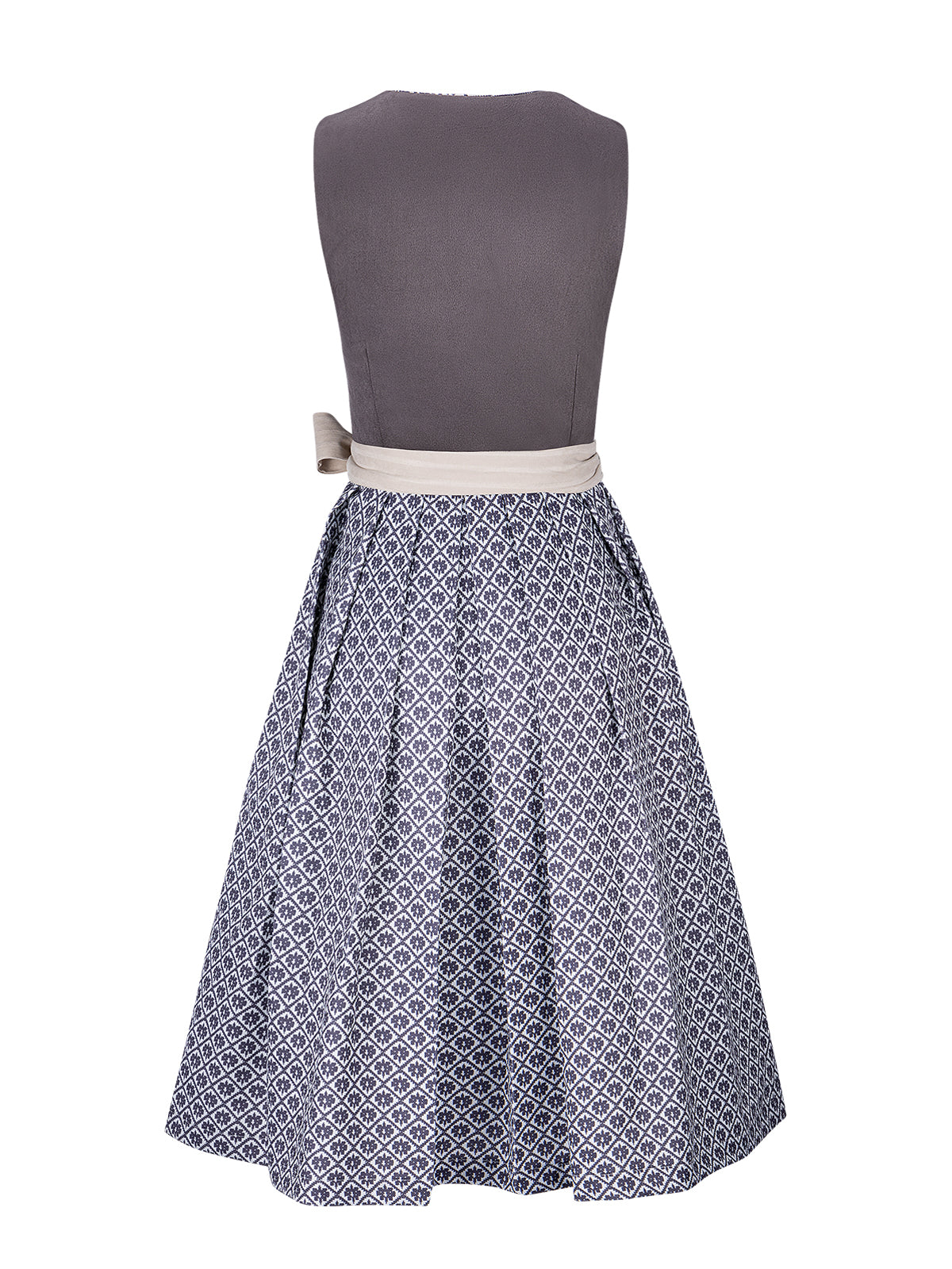 Traditionelles Trachtenkleid Maxima in Grau mit Frontreißverschluss