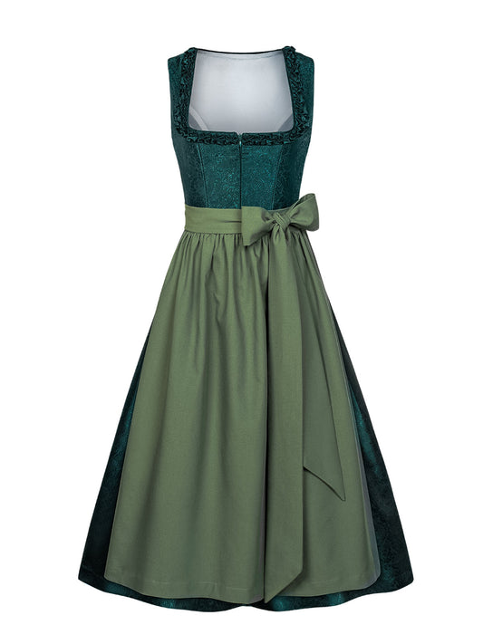 Julia Grun | Dirndl für Damen | Grün | Gerader Ausschnitt