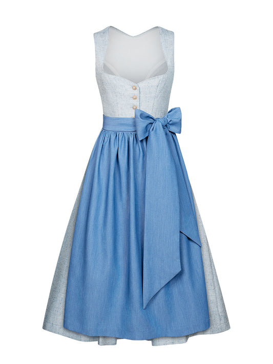 Dirndl Amana in Blau mit Herz-Ausschnitt