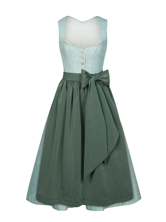 Amana Grun – Elegantes Trachtenkleid in Grün mit Knopfverschluss