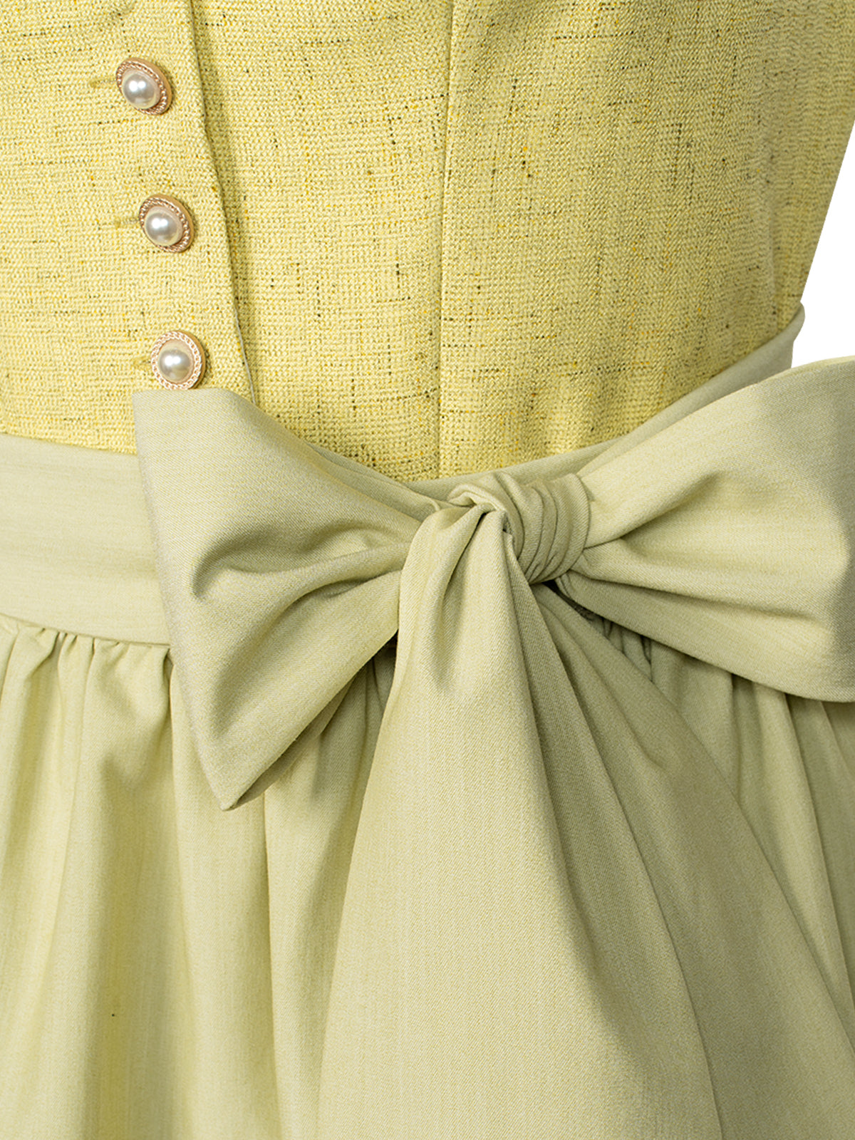Klassisches Dirndl Amana – Gelb, Herz-Ausschnitt