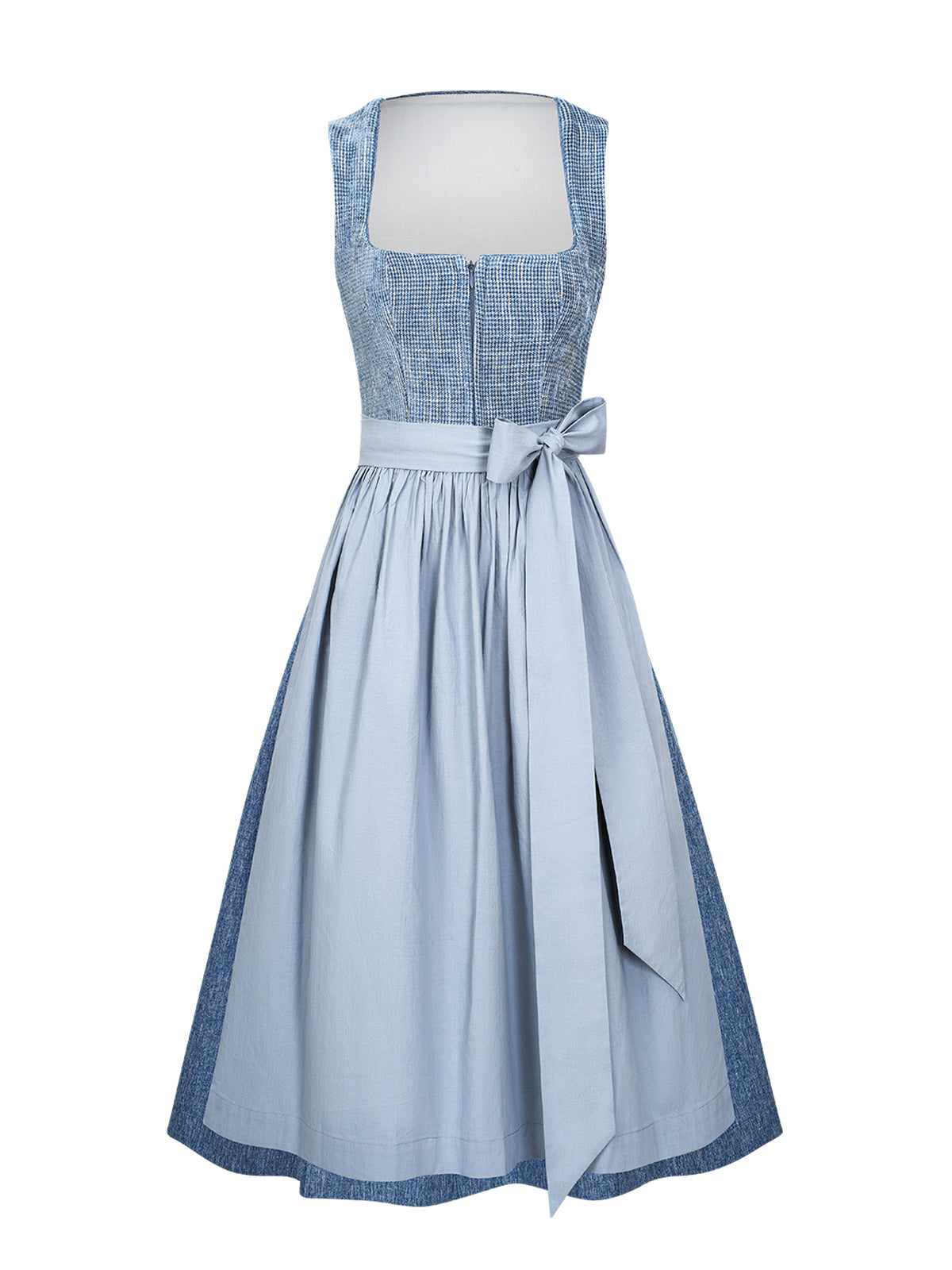 Damen Dirndl Caroline Hellblau mit Frontreißverschluss – Blau