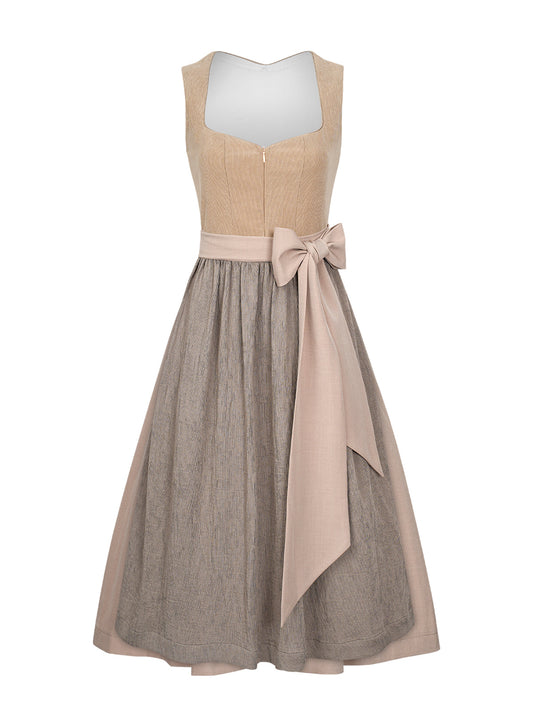 Kira Sand | Dirndl für Damen | Braun | Herz-Ausschnitt