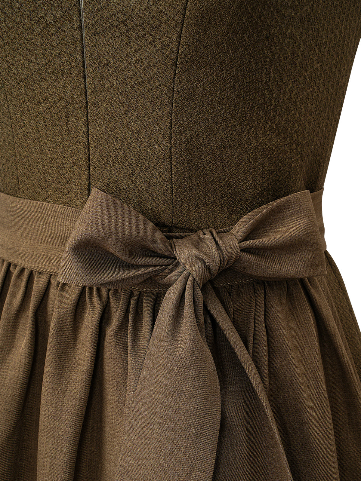 Dirndl Camille Paloma Oliv in Grün mit Herz-Ausschnitt
