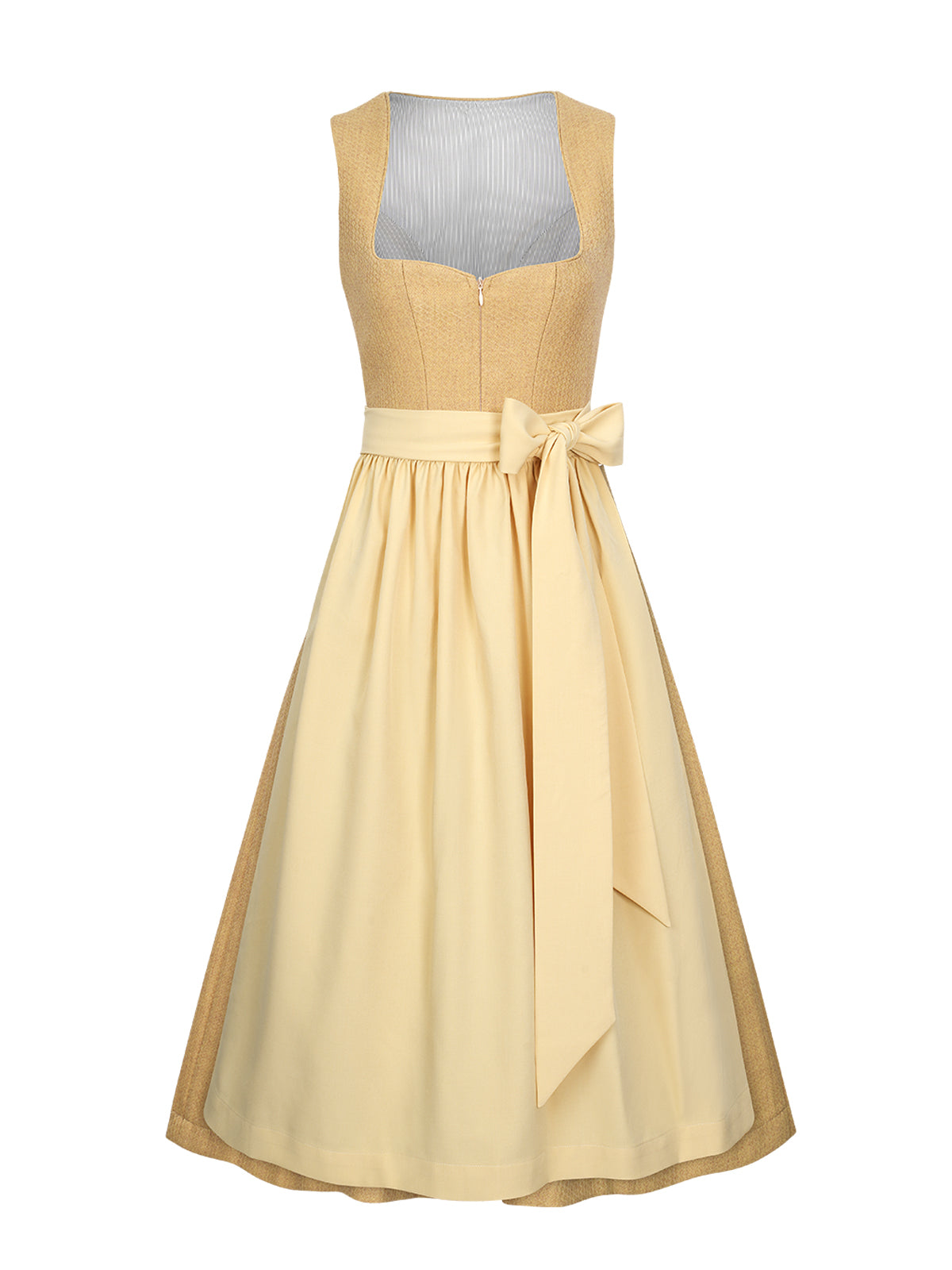 Camille Yellow – Elegantes Trachtenkleid in Gelb mit Frontreißverschluss