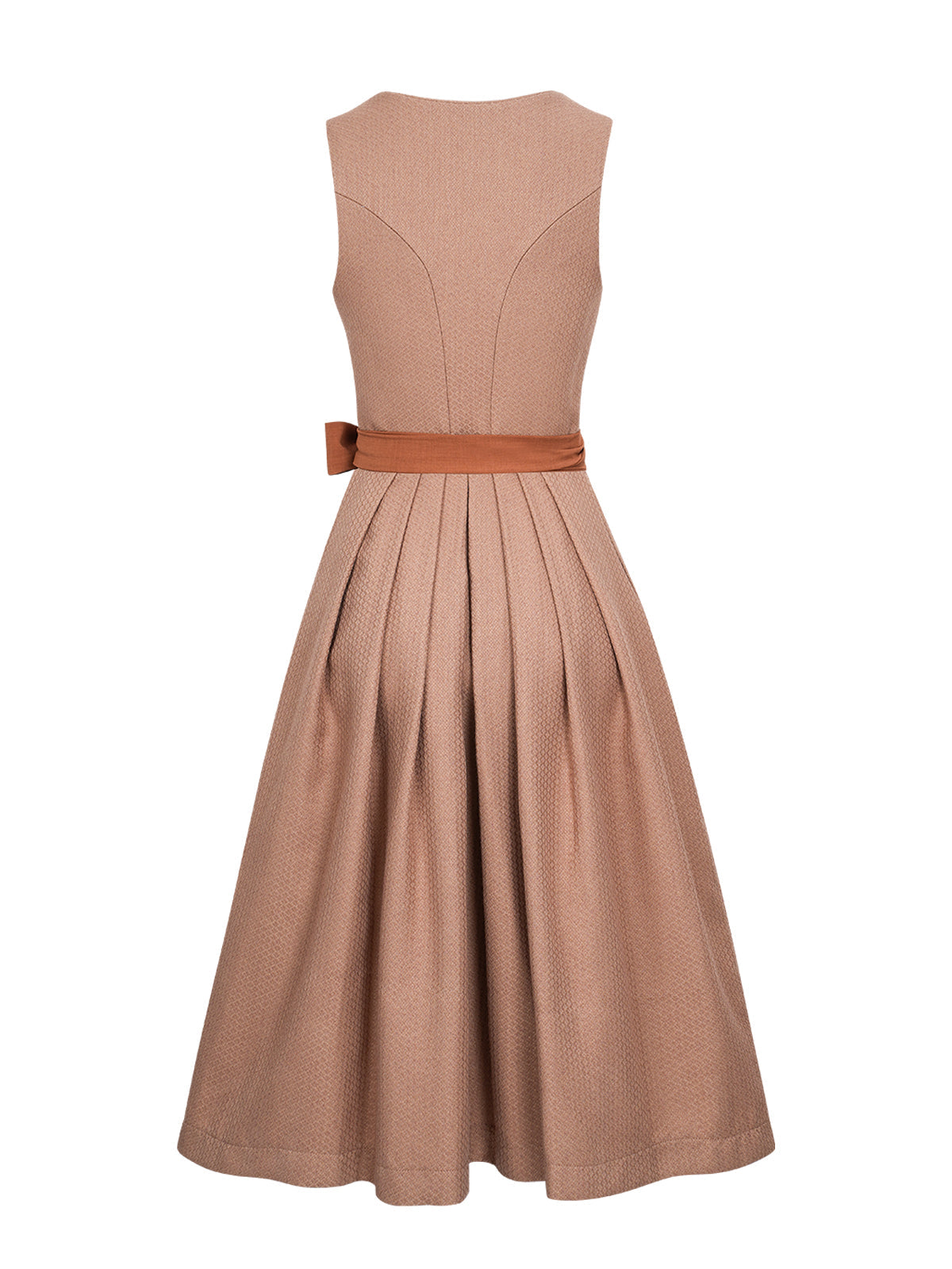 Festliches Dirndl Camille Peach Orange | Braun | Herz-Ausschnitt
