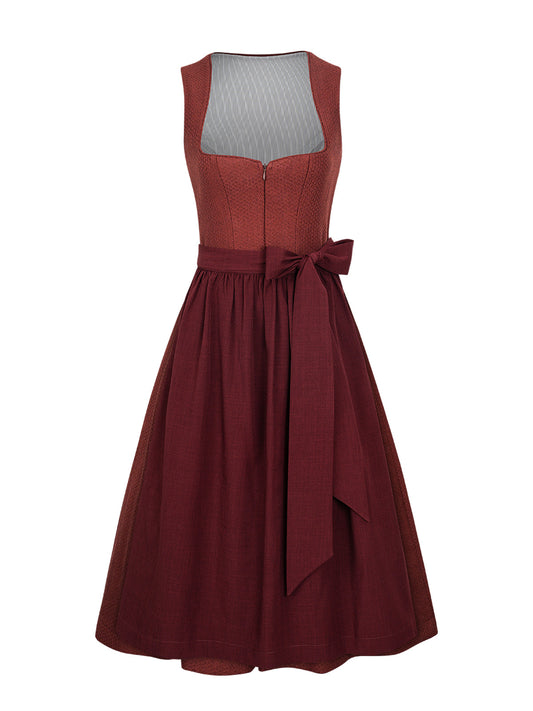 Trachten-Dirndl Camille Wine in Rot – Frontreißverschluss