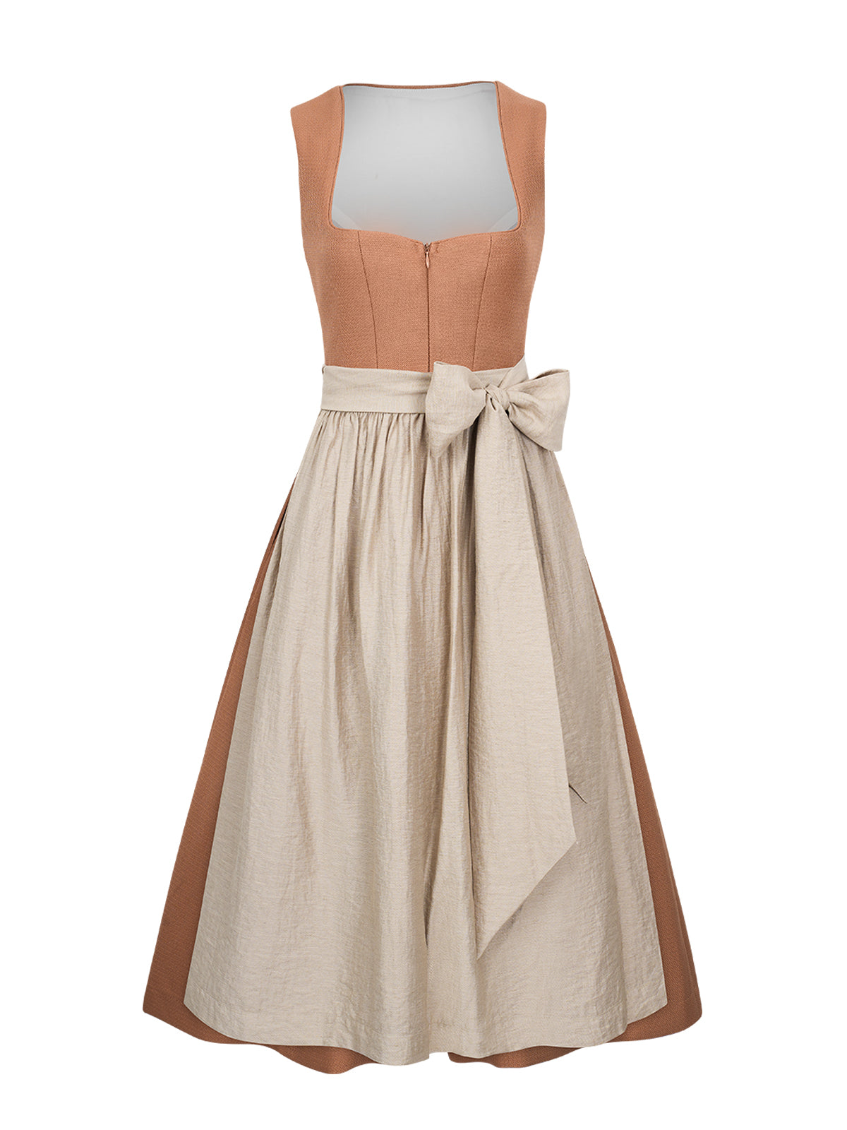 Klassisches Dirndl Camille Dusty Orange, Herz-Ausschnitt
