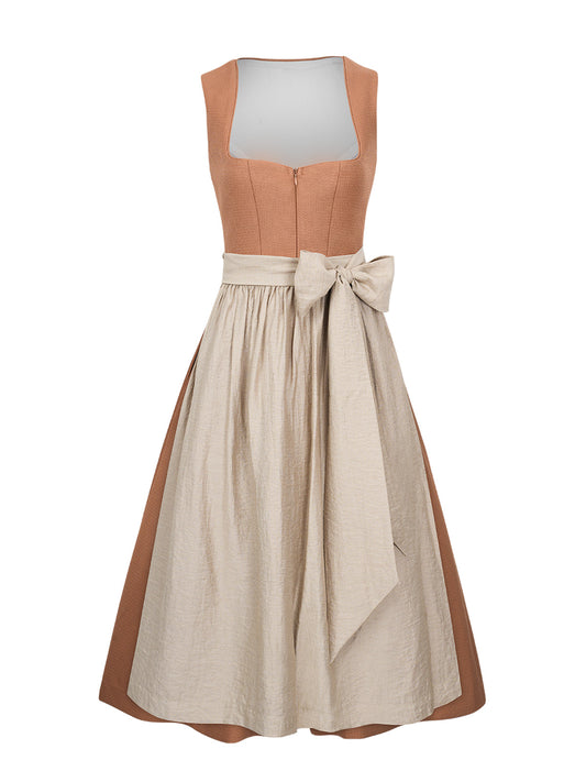 Klassisches Dirndl Camille Dusty Orange, Herz-Ausschnitt
