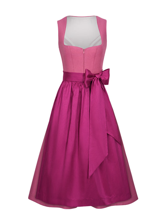 Wiesn Look Camille Beerenfarbenes – Dirndl in Pink mit Herz-Ausschnitt