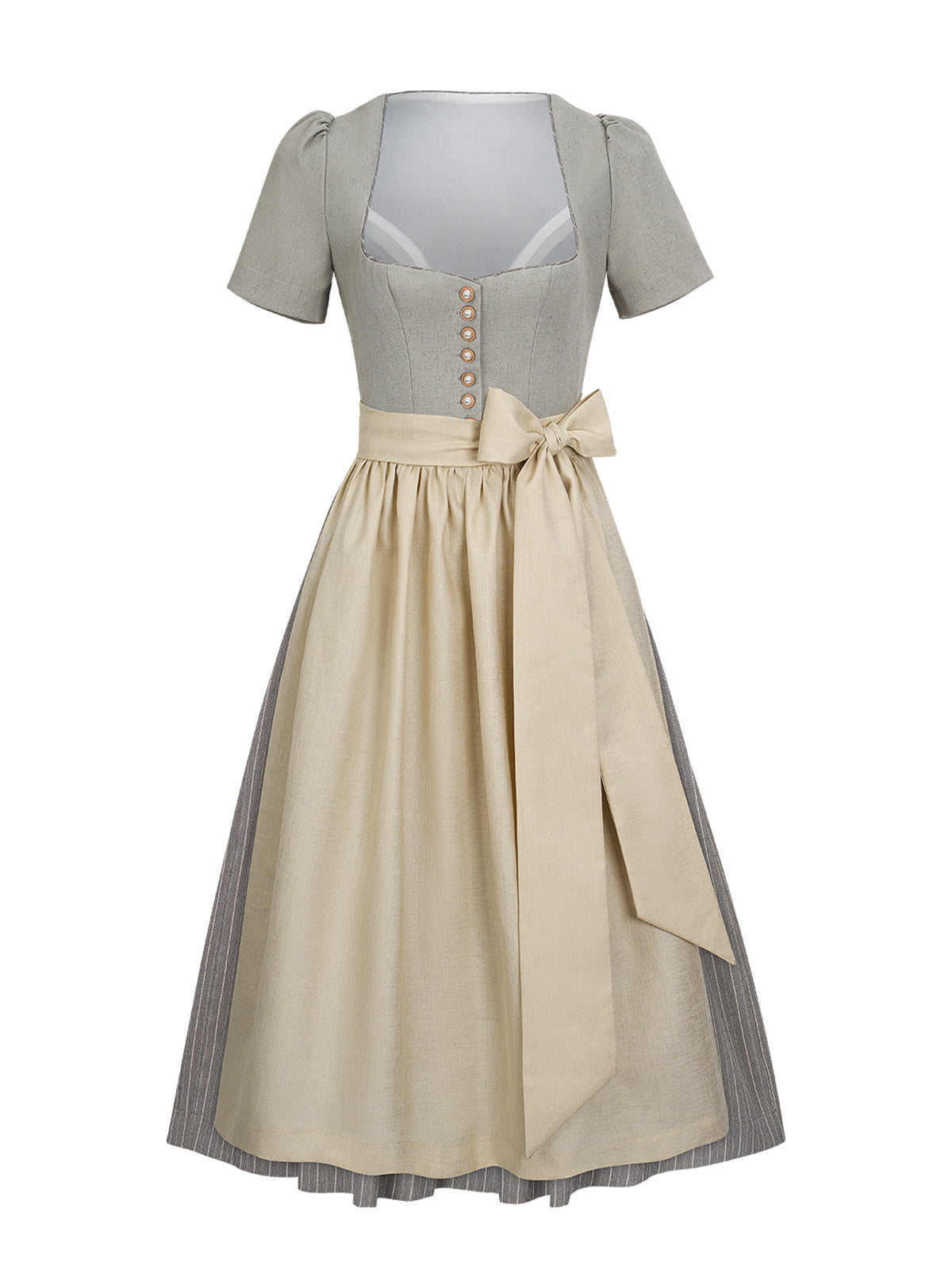 Dirndl Ava – Knopfverschluss in Grau