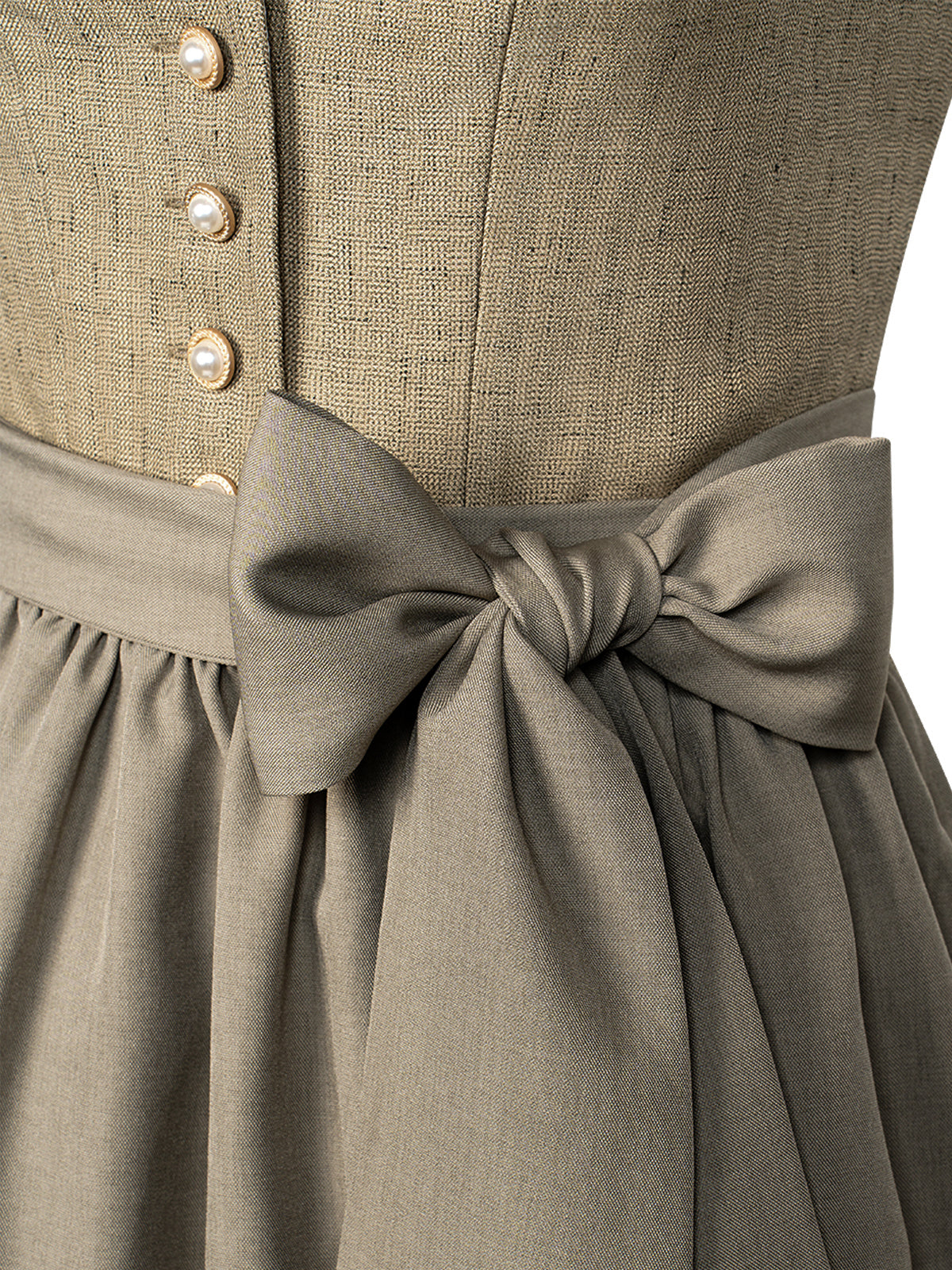 Damen Dirndl Amana Brown mit Knopfverschluss – Grün