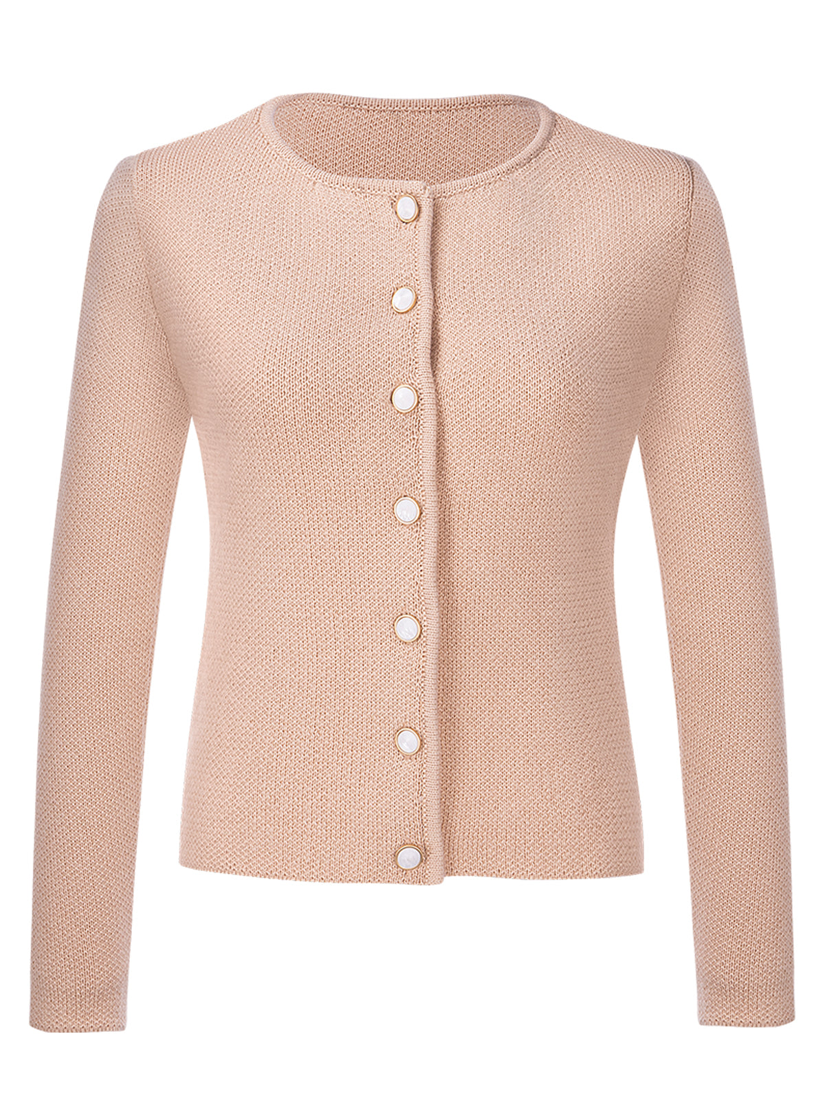 Klassische Strickjacke Mira Creme | Braun