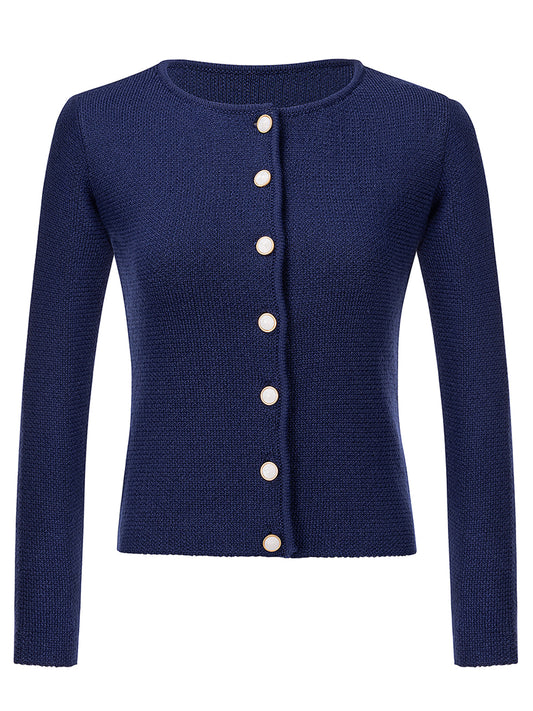 Mira Dark Strickjacke für traditionelle Looks – Blau
