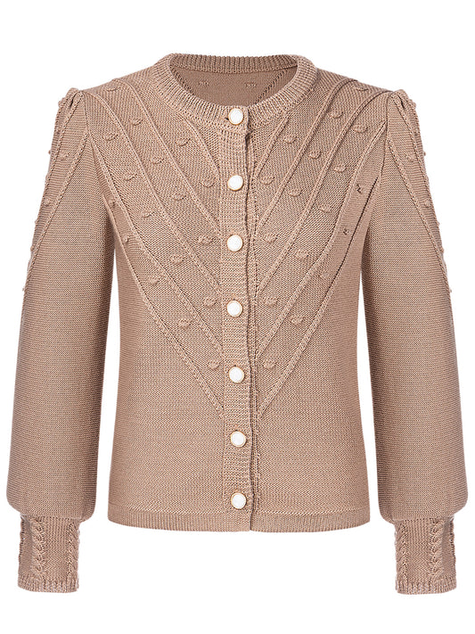 Feinstrick Trachtenjacke Renata Brown in Braun