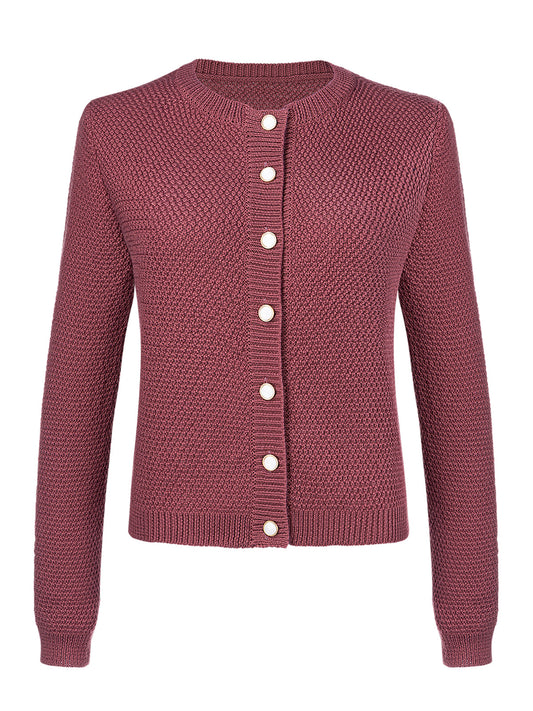 Klassische Strickjacke Amalia Dusty | Lila