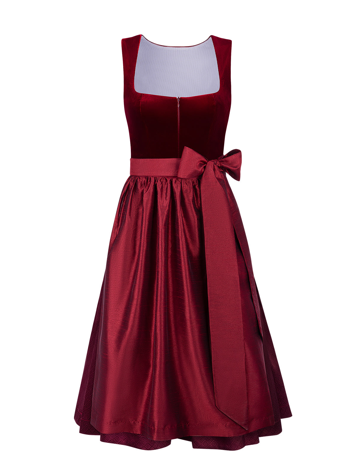 Dirndl Klaudia – Samtoptik in Rot