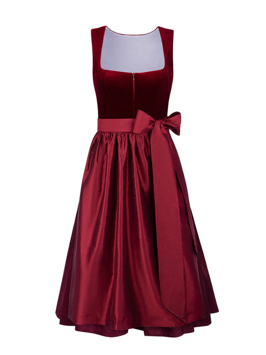 Dirndl Klaudia – Samtoptik in Rot
