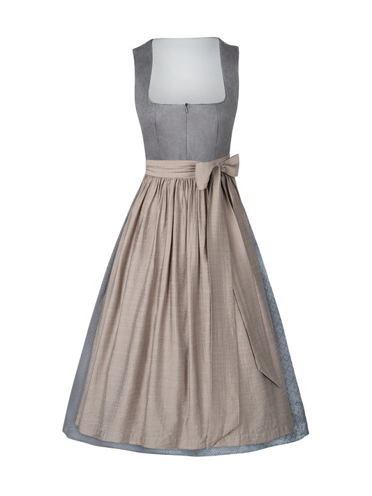 Wiga – Elegantes Trachtenkleid in Grau mit strukturierter Optik