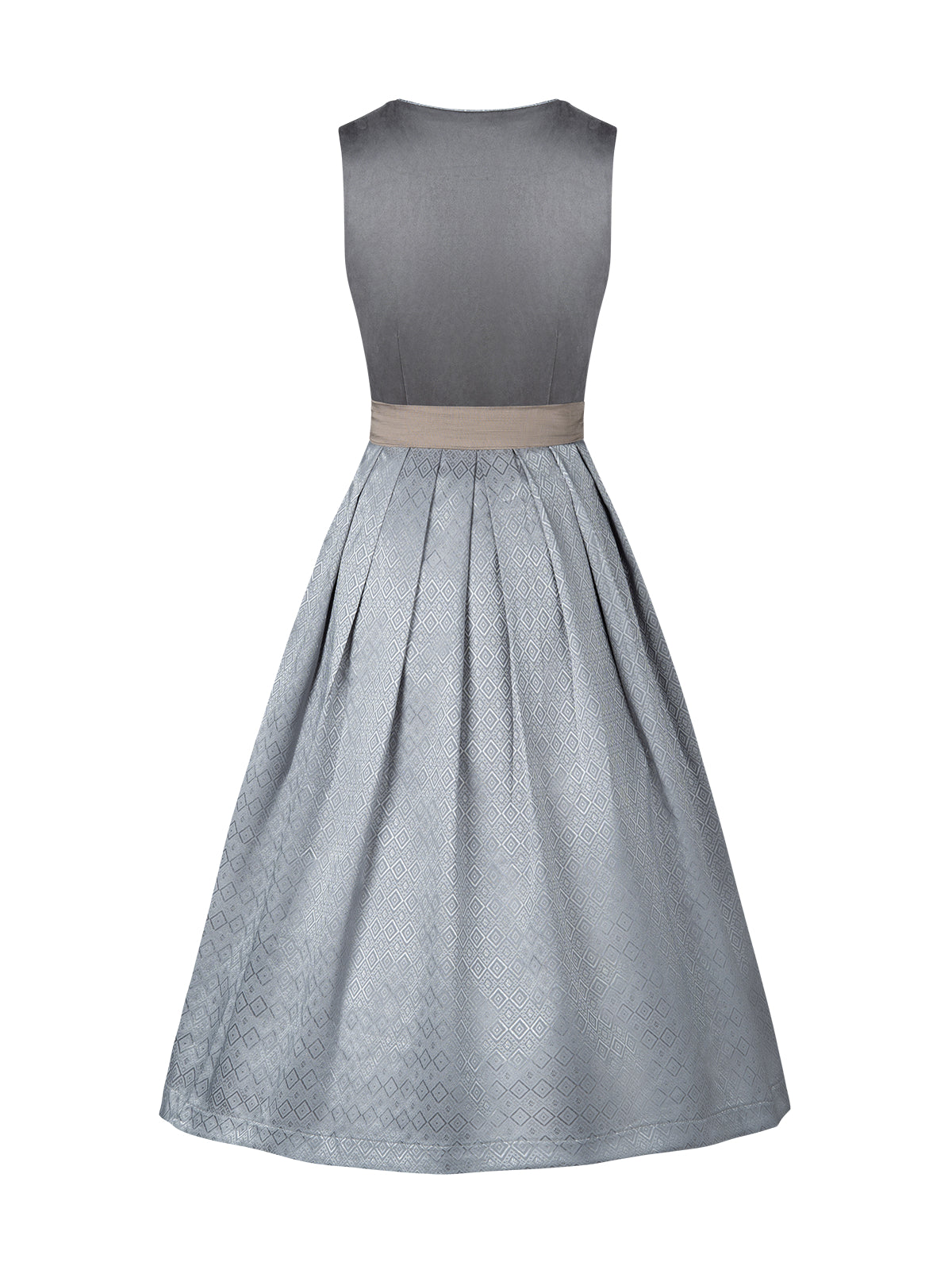 Wiga – Elegantes Trachtenkleid in Grau mit strukturierter Optik