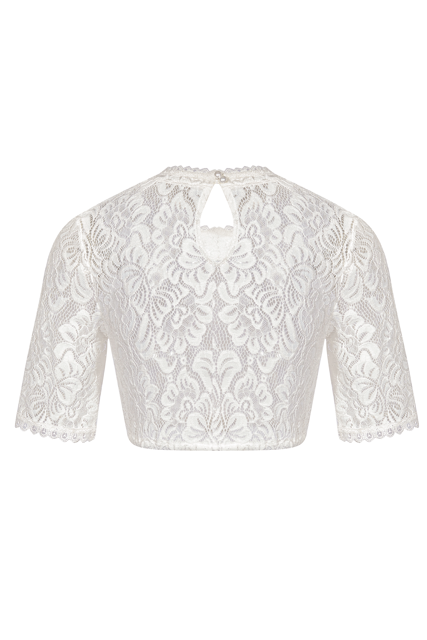 Elegante Dirndlbluse Mara | Kurzarm | Weiß