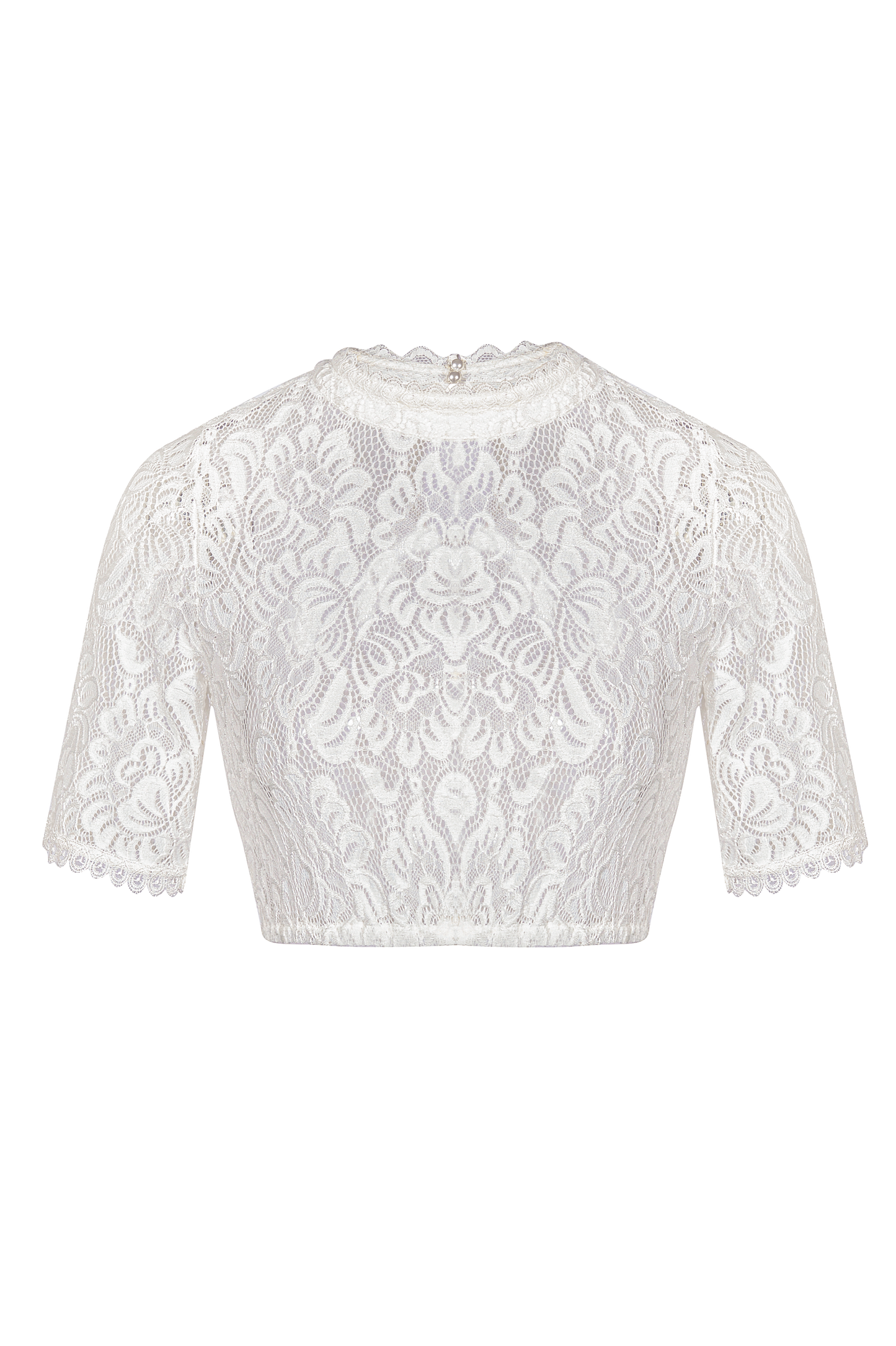 Elegante Dirndlbluse Mara | Kurzarm | Weiß