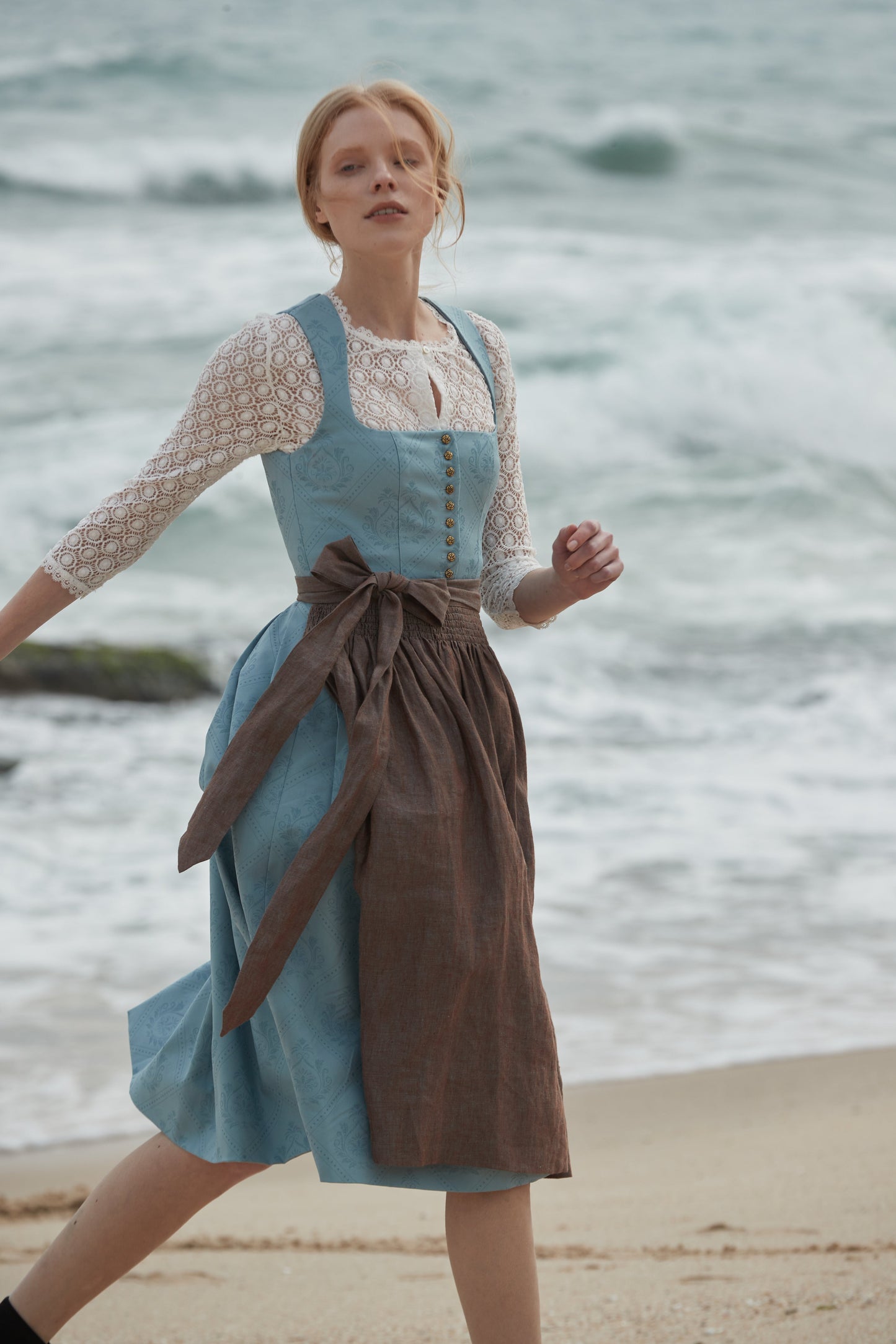 Damen Dirndl Klara Blua mit Allover-Muster – Blau