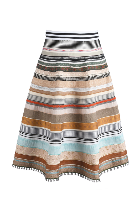 Banderrock Colia Festlich Midi-Trachtenrock – Gelb