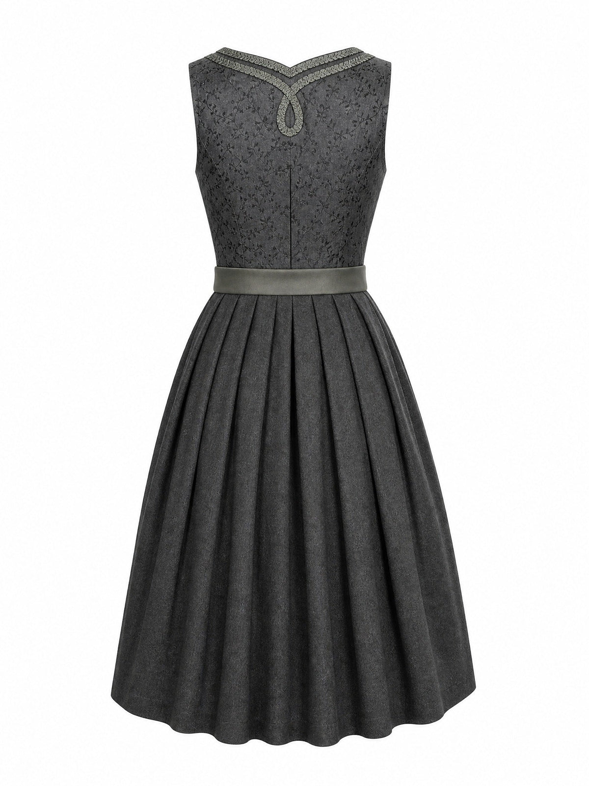 Dirndl Mara in Graphit mit Perlgrau Schürze - Rückansicht