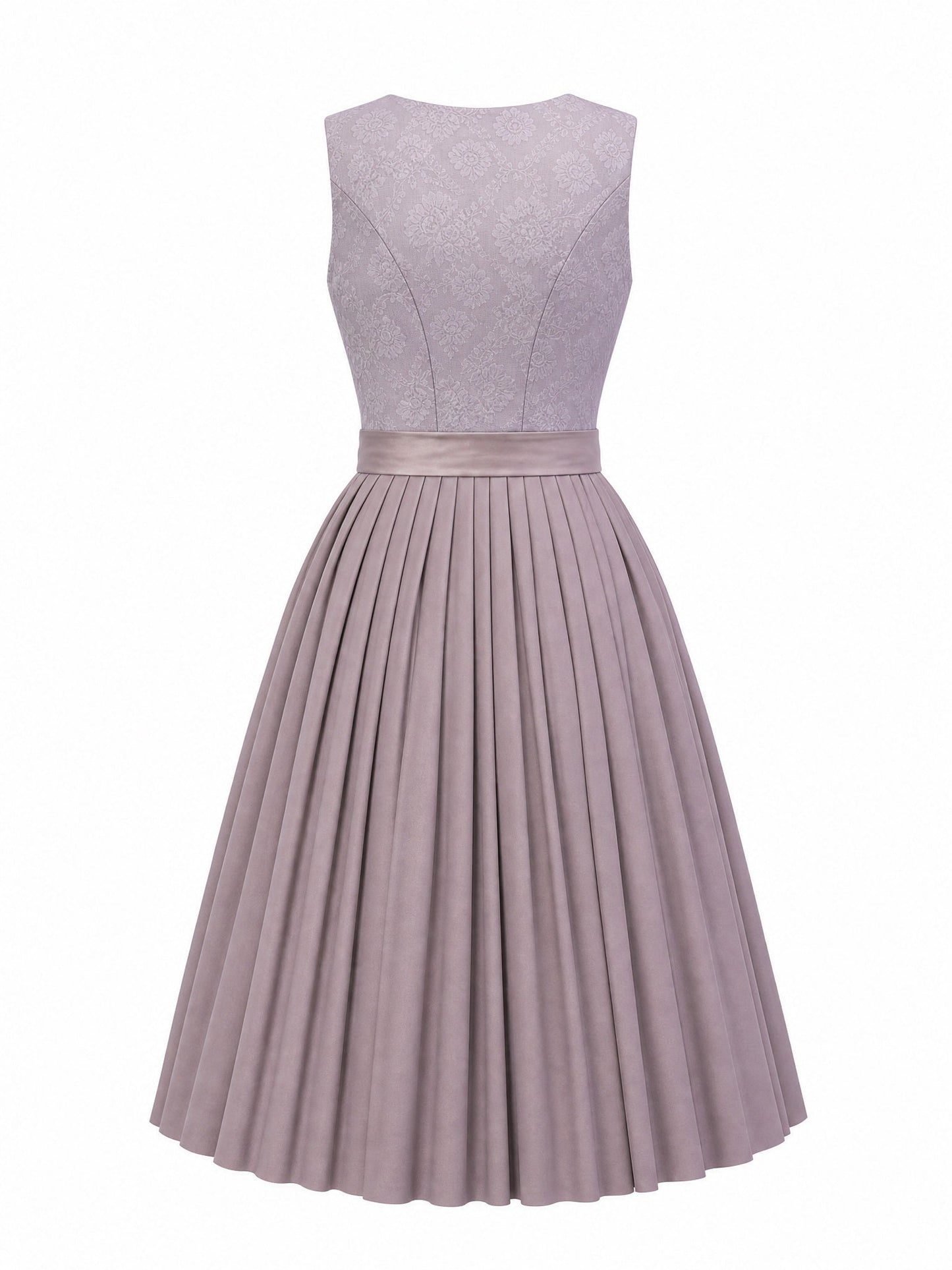 Dirndl Julia in Alt-Lavendel mit Elfenbein Schürze - Rückansicht