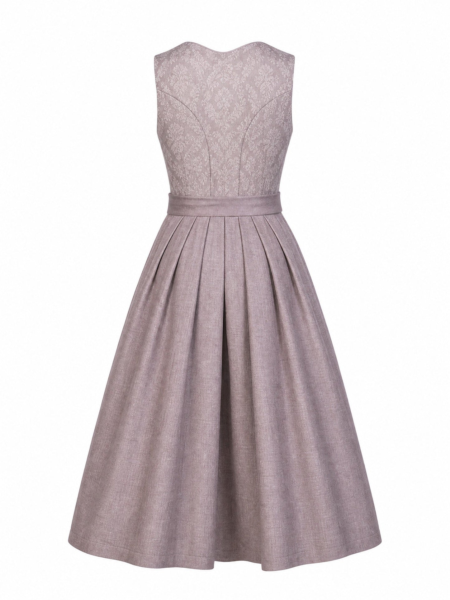 Dirndl Juliana in Alt-Lavendel mit Elfenbein Schürze - Rückansicht