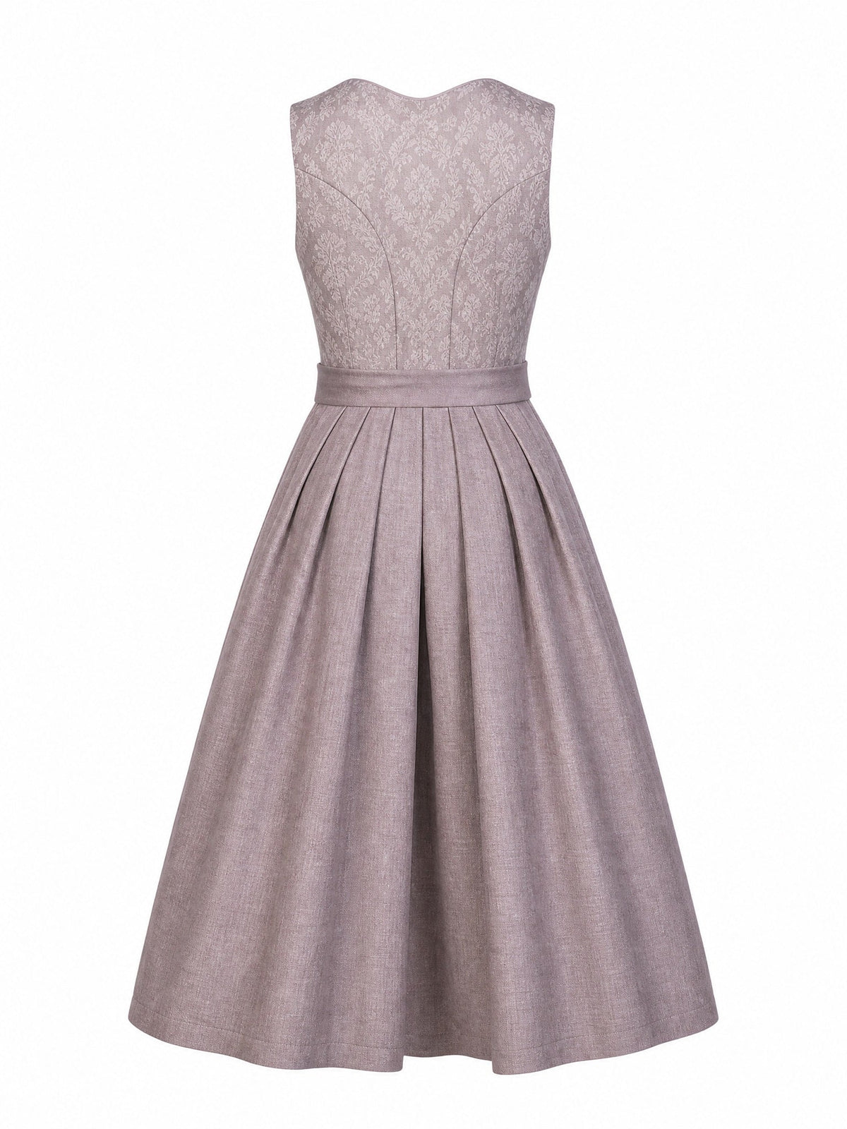 Dirndl Juliana in Alt-Lavendel mit Elfenbein Schürze - Rückansicht