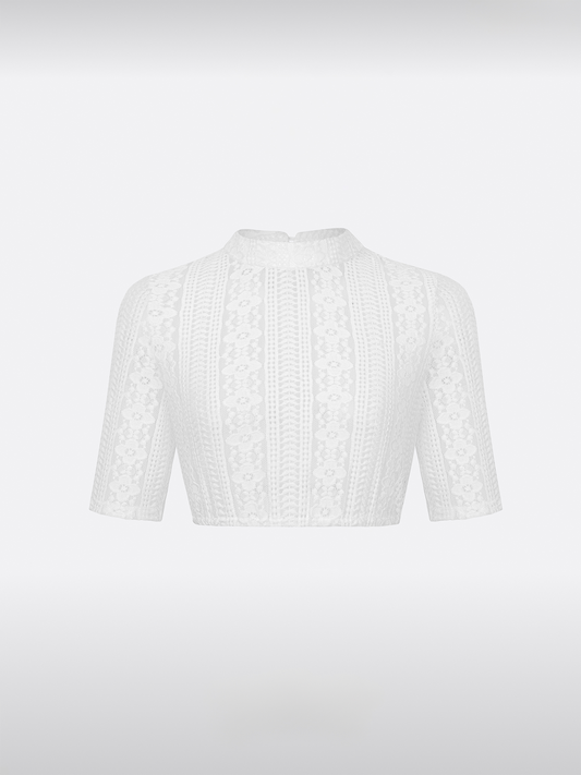 Bluse zum Dirndl Andora mit Hochgeschlossen