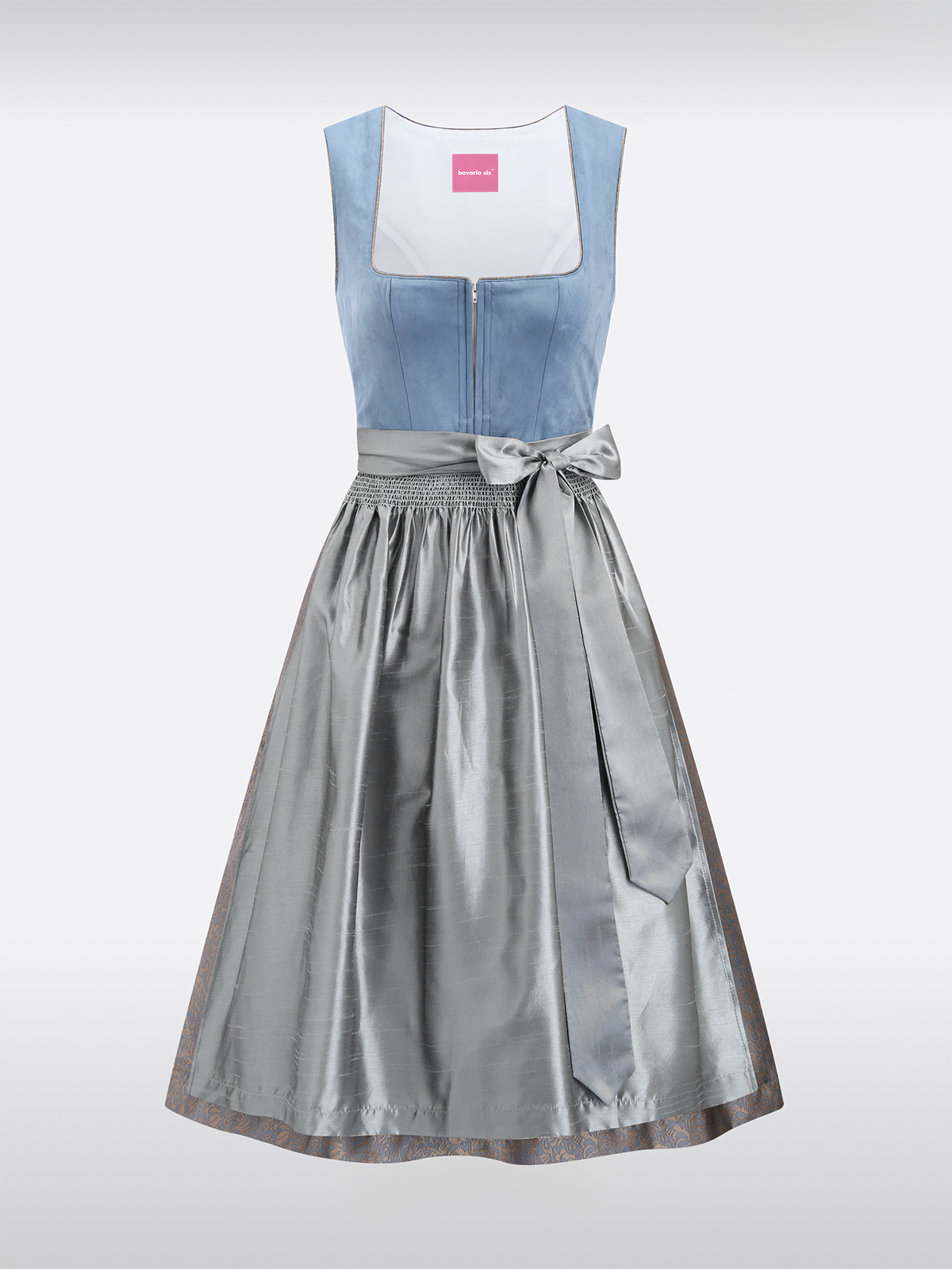 Festliches Dirndl Sonja | Blau | Gerader Ausschnitt